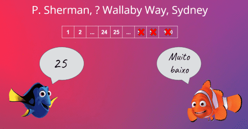 Dory diz "25"e Marlin diz "muito baixo"